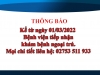 Thông báo hoạt động khám ngoại trú từ ngày 01/03/2022